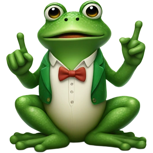 Mr Frog with middle finger up emoji