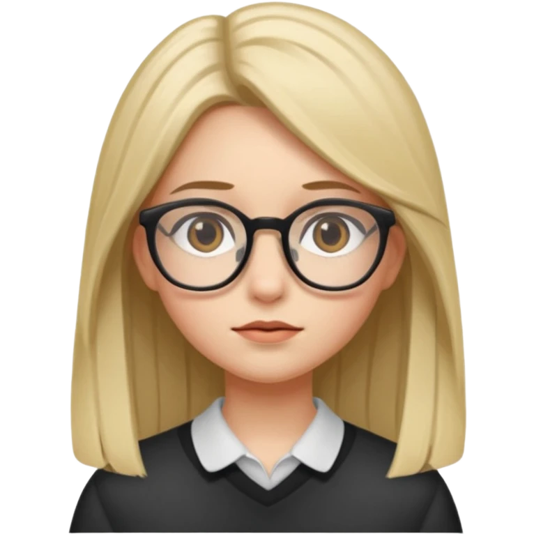 Chica con lentes cabello lacio emoji