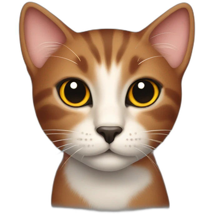 a cat of three colors red, black and brown. and light nose emoji