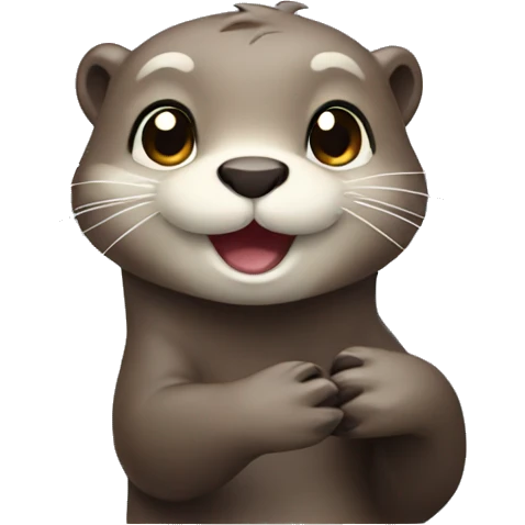 a cute otter waving emoji