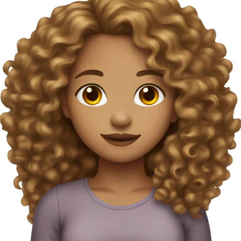 light skin girl long curly brown hair  emoji