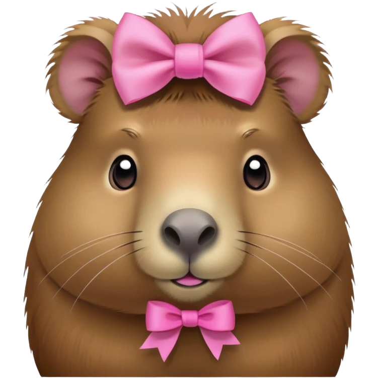 Capybara with a pink bow emoji