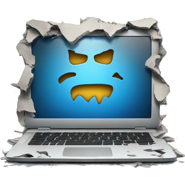 Destroyed laptop emoji
