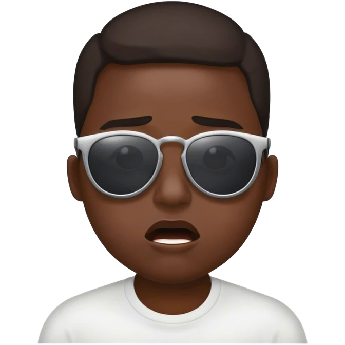 emoji with sunglass pulling down eyes and shocked emoji
