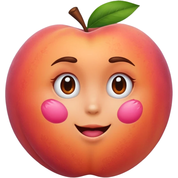 Peach with hand print on face emoji