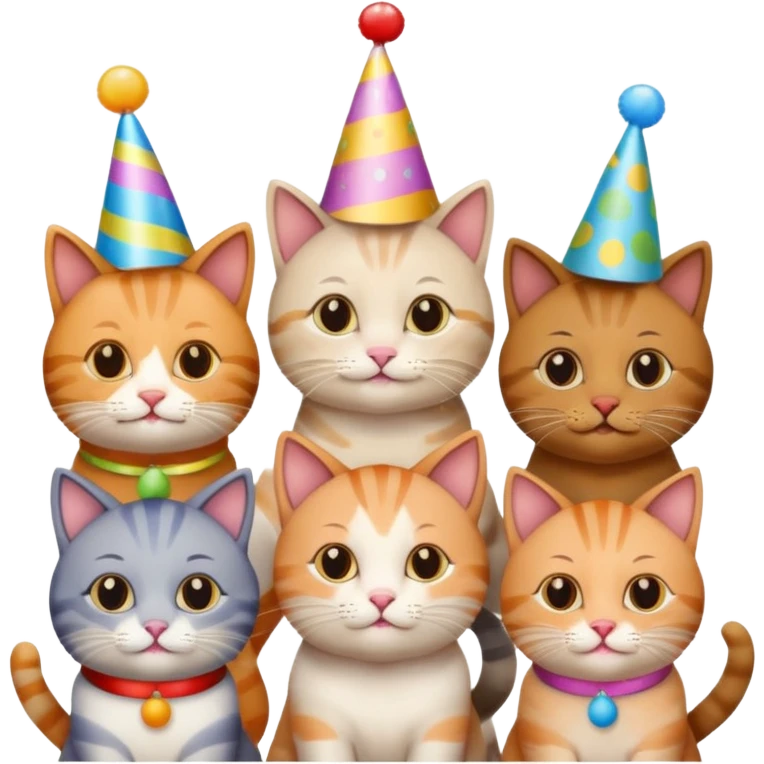 12 cats at a birthday party emoji
