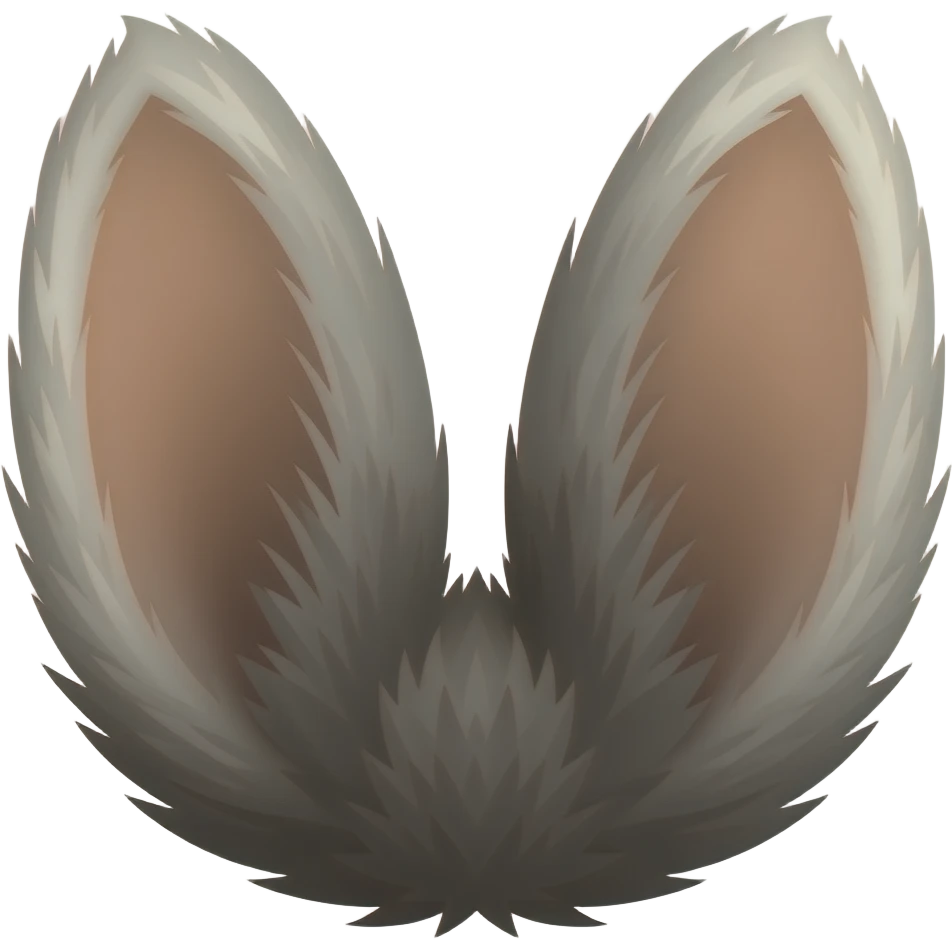 rabbit tail with black and brown emoji