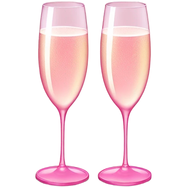 Champagne glasses pink emoji