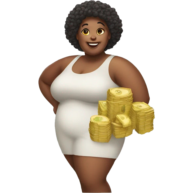Big woman with money   emoji
