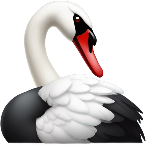 Cisne negro con rojo y algo vibes a vampiro  emoji