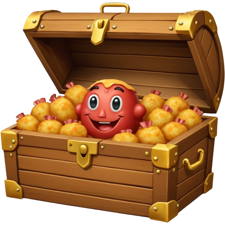 Mr. Krabs’ Cheesy Bacon Tots is aCrispy, coin-shaped tots filled with gooey cheese, savory bacon bits, and fluffy potatoes. Served in a treasure chest carton, they're a crispy, cheesy jackpot straight with a face emoji