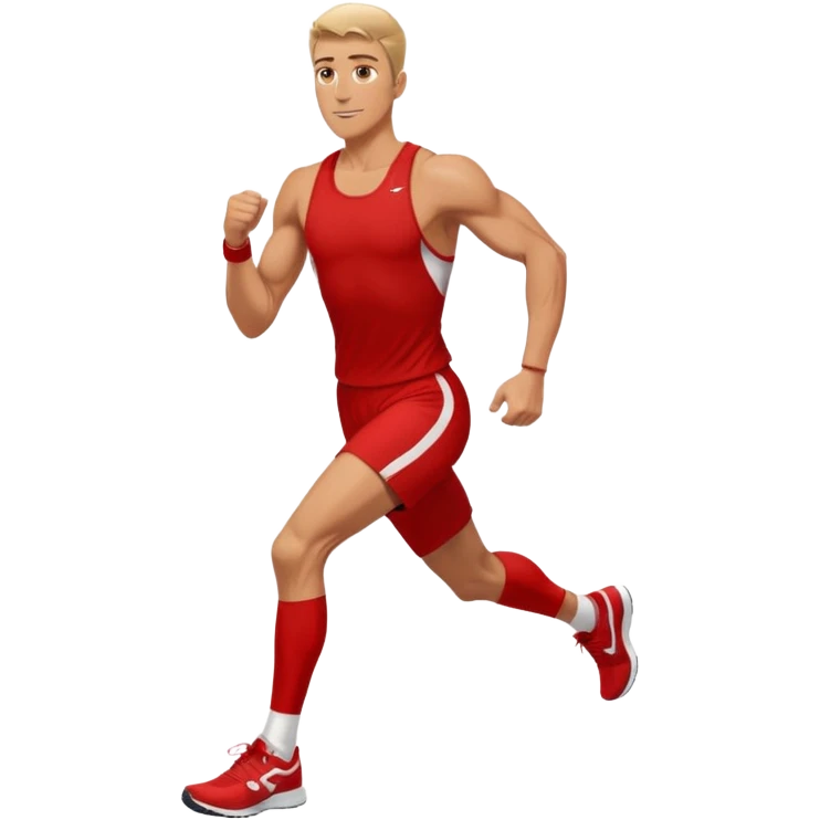 make a tall male runner in red emoji
