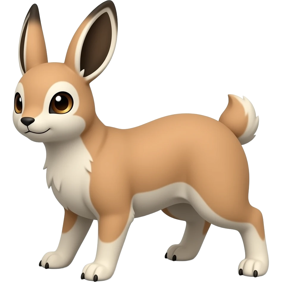 Trico-Buneary-Jackalope-fusion-hybrid-animal-creature with tufted ears emoji