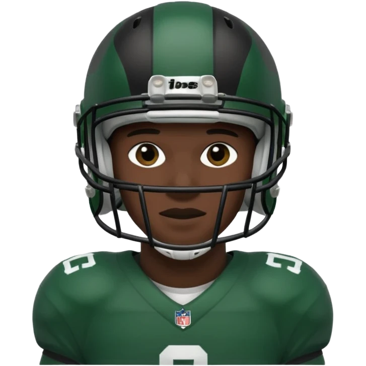 College football player helmet in dark green color ( black player ) emoji
