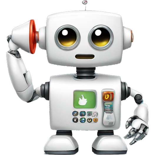 Robot with a telephone emoji