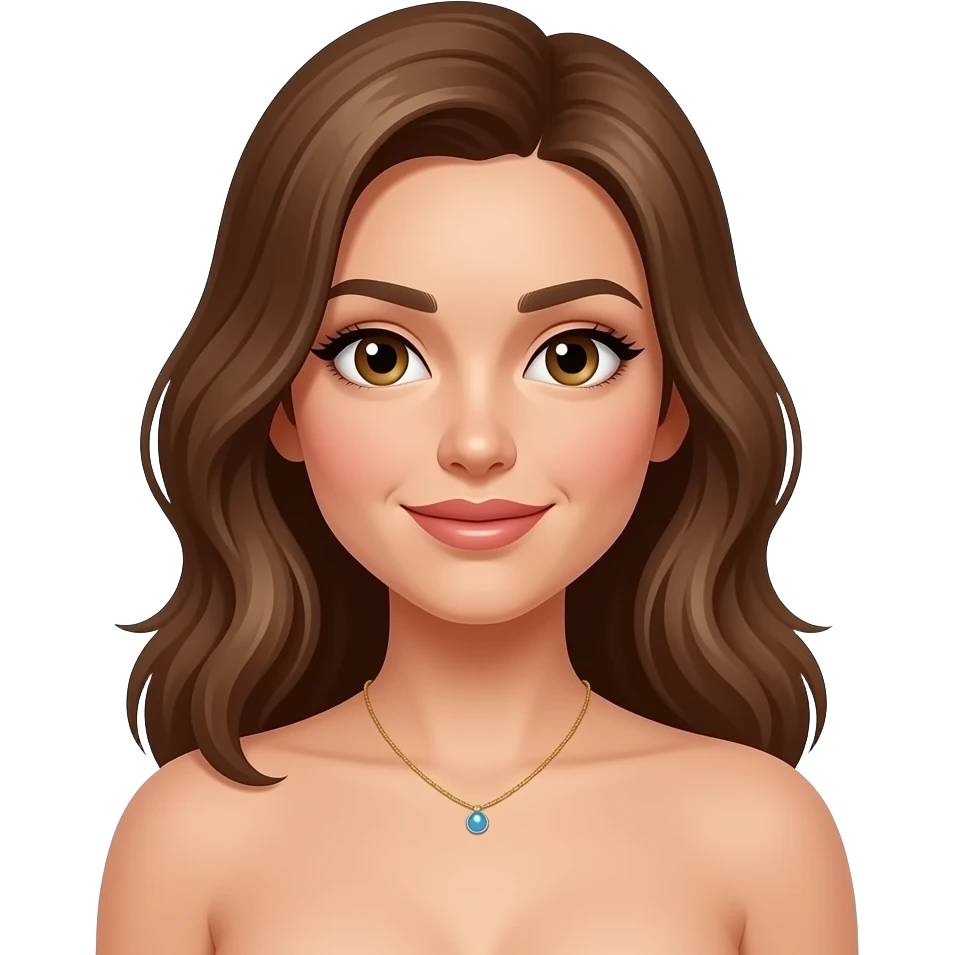 A woman without a bra emoji