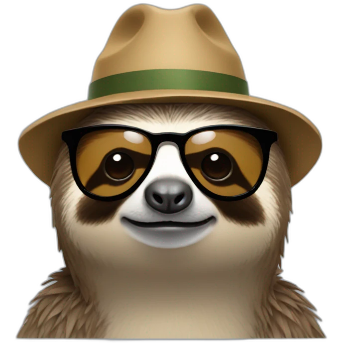Sloth with sunglasses and hat  emoji