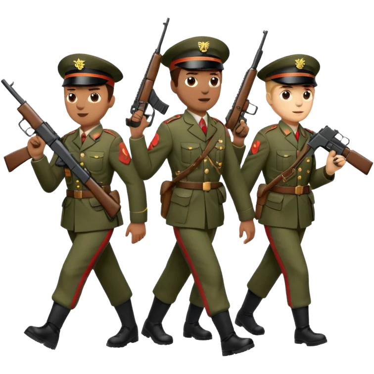 10,000 SOLDIERS MARCHING WITH RANDOM GUNS emoji