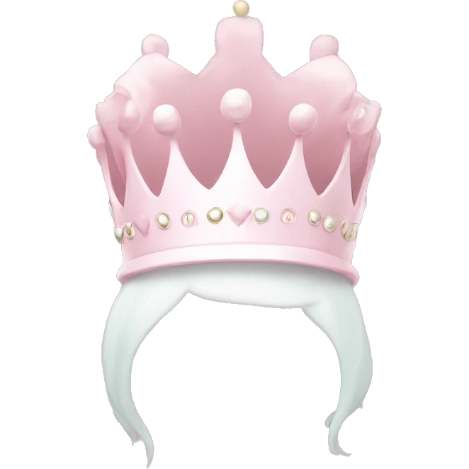 White and pastel pink crown emoji