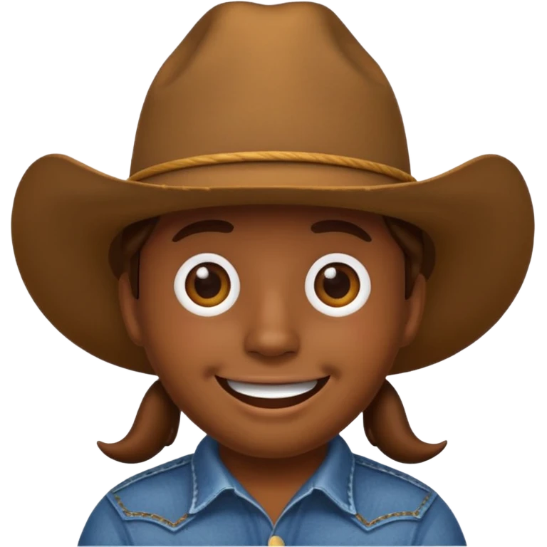 Poop emoji wearing a cowboy hat emoji
