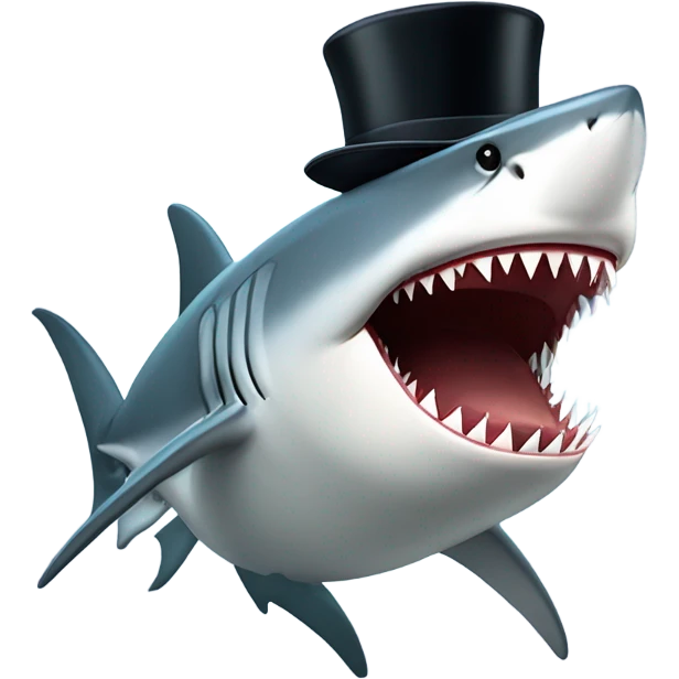 shark with a tophat emoji