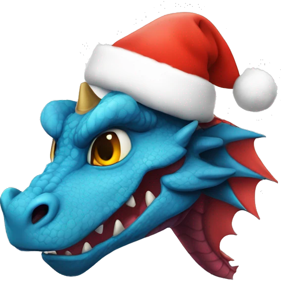 Dragon wearing a chistmas hat emoji