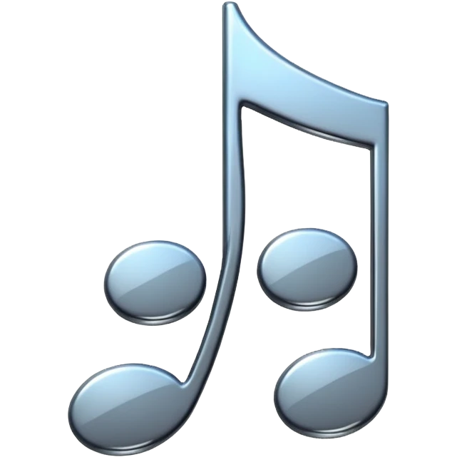 music note with a chromic metal texture emoji