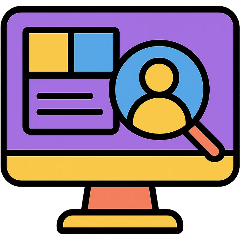 UI/UX design skill icon usability testing, clean and modern style emoji