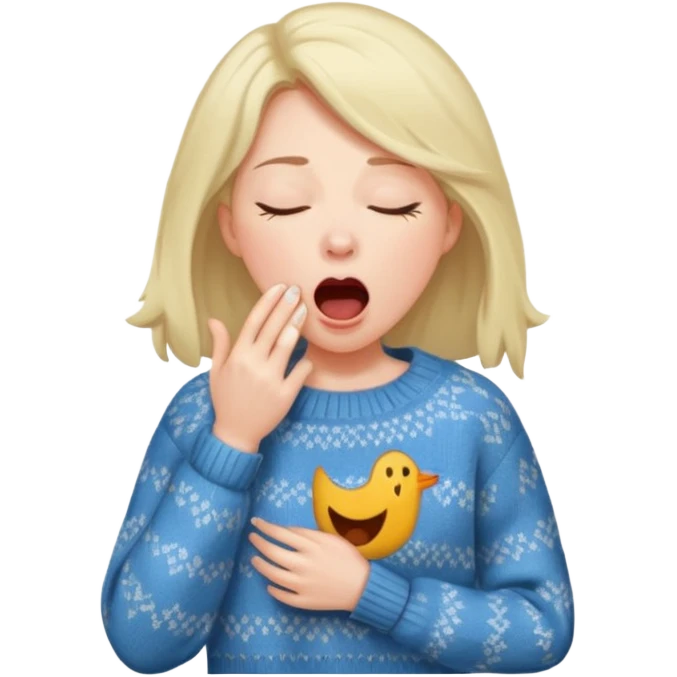yawning woman in sweater emoji