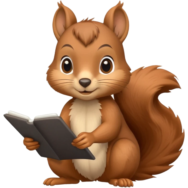 cute squirrel writing on a piece of paper emoji