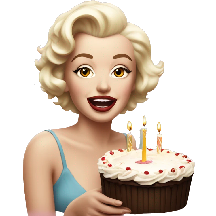 Marilyn monroe holding birthday cake emoji