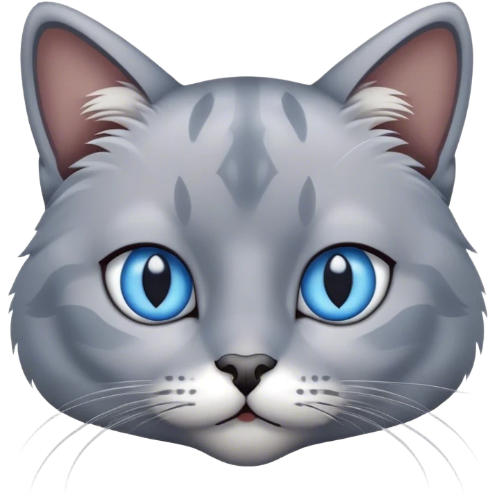 A cat with blue eyes and grey hair  emoji