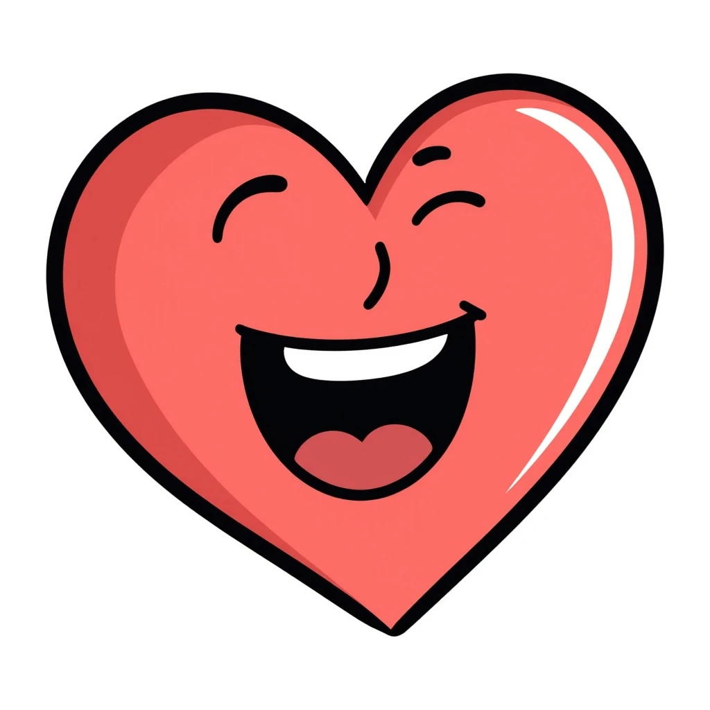 A heart with a big red mouth emoji