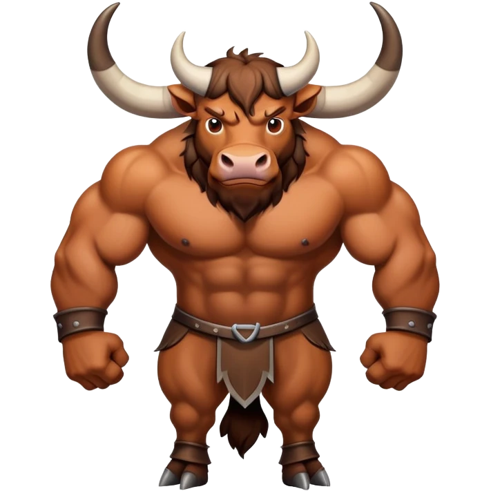 strong ox with large horns emoji