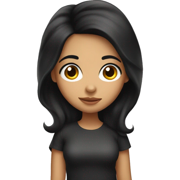 Cute hispanic woman with big eyes and black hair emoji