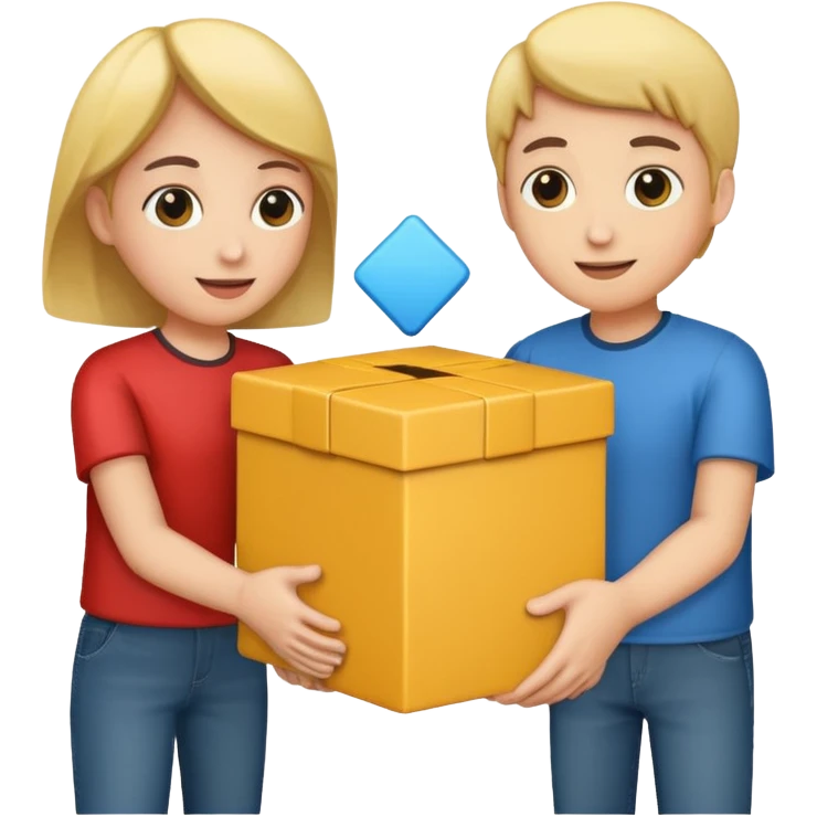 Person giving box to another person emoji