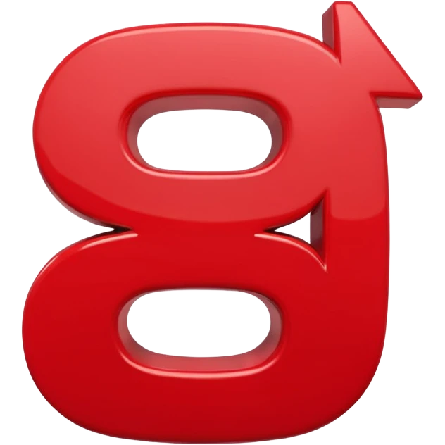 A 3D cartoon plus and percentage sign in red, glossy finish, Memoji-style realism. emoji