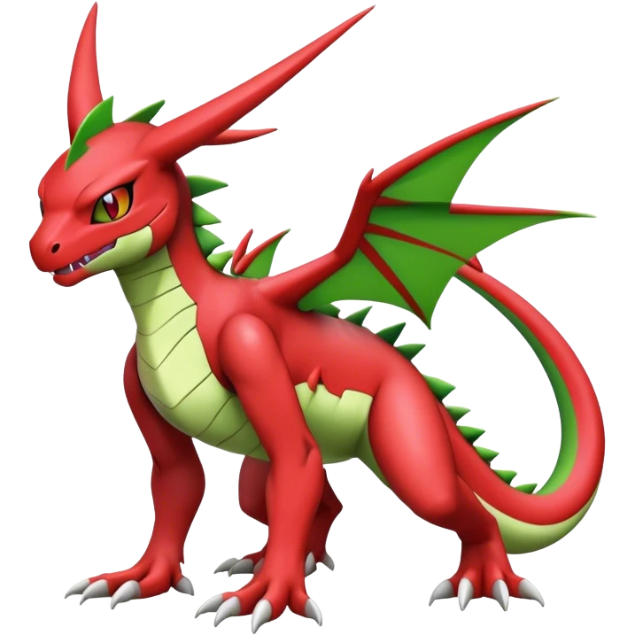 Cool edgy Guilmon-Flygon-Digimon, full body emoji
