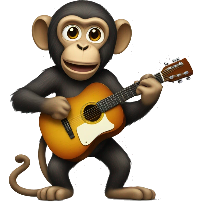 monkey with headphones playing guitar emoji