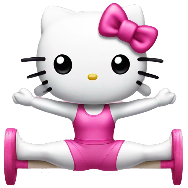 hello kitty doing splits during gymnastics routine emoji