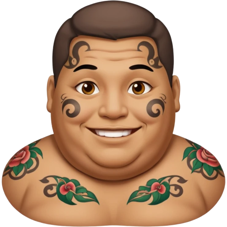 obese man with lots of face tattoo emoji