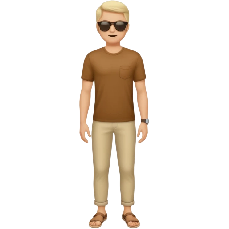 white male model wearing sunglasses full body emoji
