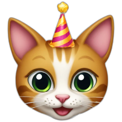 Weird cat holding up happy birthday sign “Priya” emoji