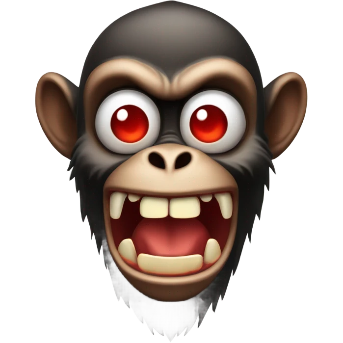Evil monkey with red eyes and sharp teeth emoji
