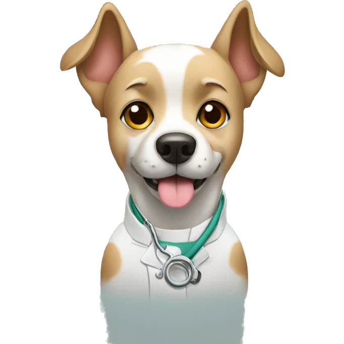 Dog examination by vet emoji