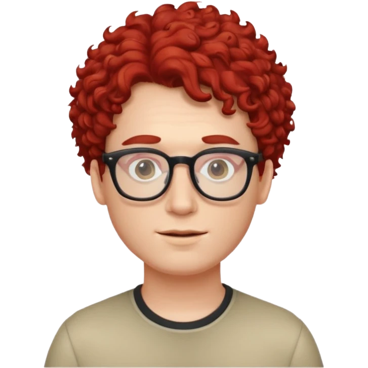 red weird hair with glassess guy  emoji