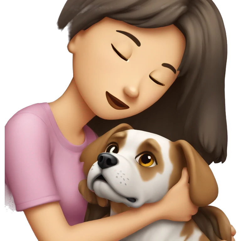 Girl kissing dog emoji