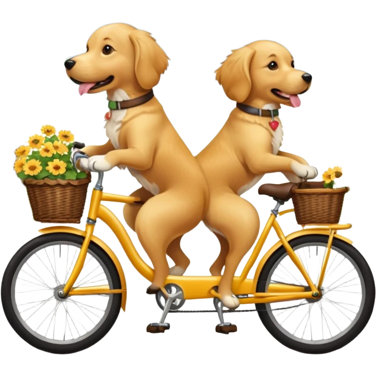 two dogs riding a bike emoji