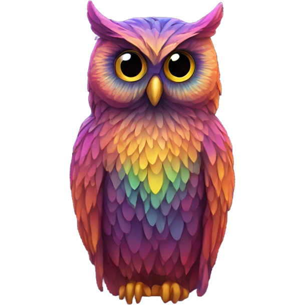 Psychedelic owl emoji