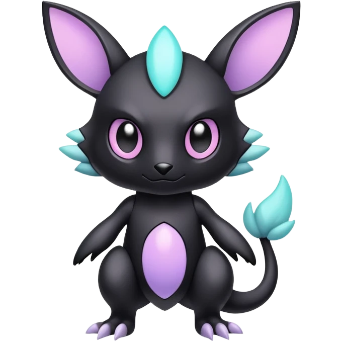Modern futuristic pastel black dark fakemon-creature emoji